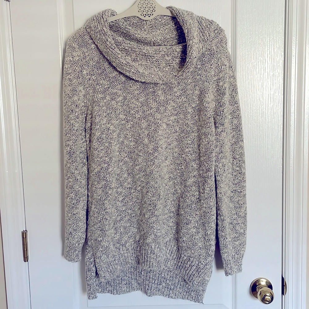 Croft & Barrow Cowl Neck Marbled Color High low Sweater
